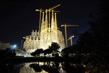 La Sagrada Familia Katedrali. Mimar Antonio Gaudi tarafından tasarlanmış ve inşa 1882 yılından bu yana olmak.