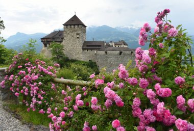Vaduz, Liechtenstein Gutenberg Castle. Bu kalesidir Liechtenstein Prens Sarayı ve resmi konutu