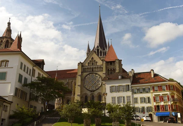 Собор Нотр-Дам в Лозанні, Швейцарія — стокове фото