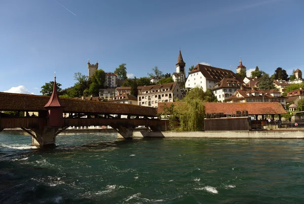 Városkép Luzern, Luzern, Svájc — Stock Fotó