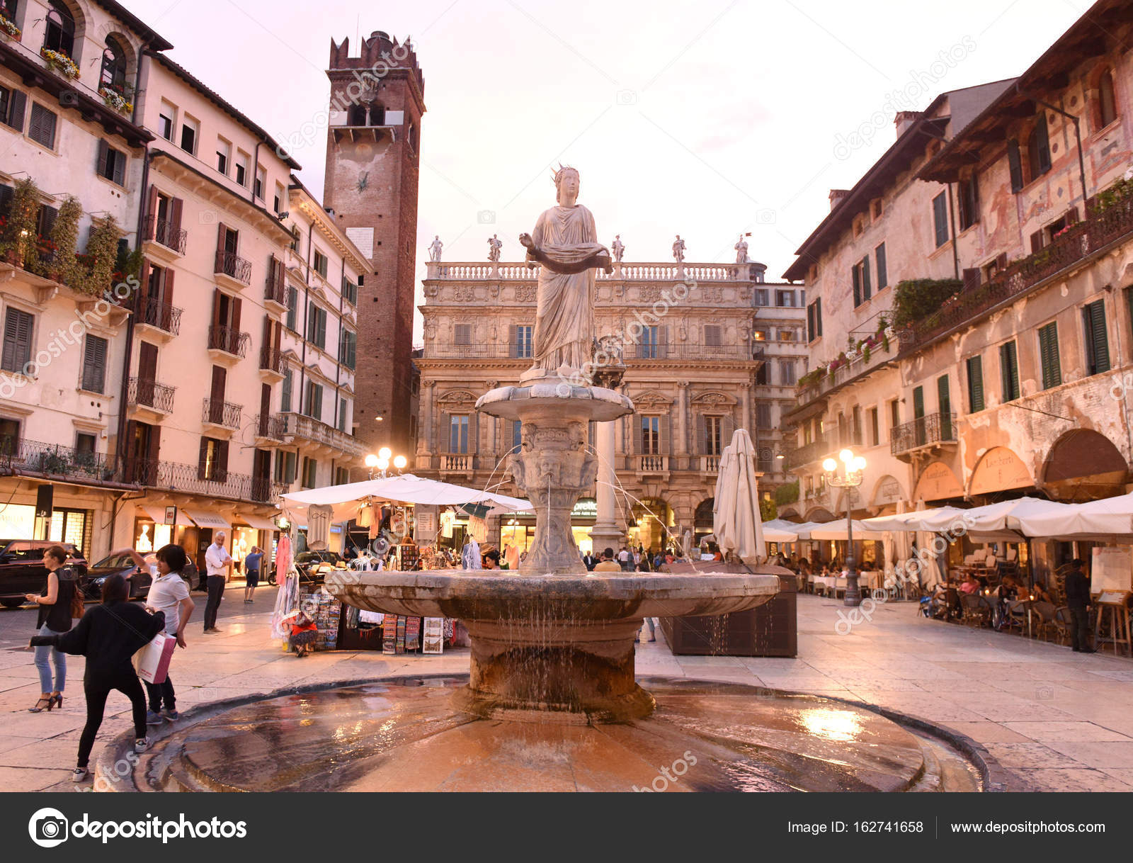 Fountain statue of Madonna Verona (Fountain of our Lady Verona) with