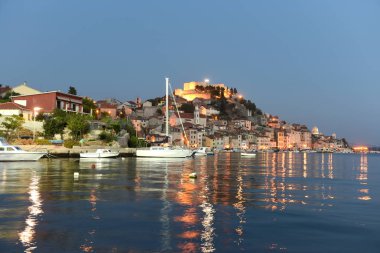 Sibenik kente, gece, Hırvatistan