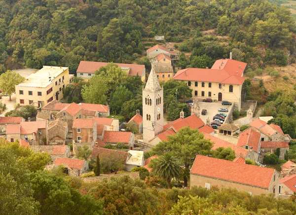 旧城 Lastovo Lastovo，克罗地亚的岛上 — 图库照片