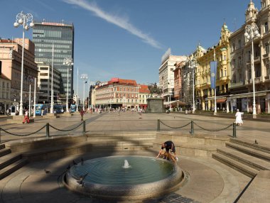 Ban Jelacic square in Zagreb, Croatia clipart