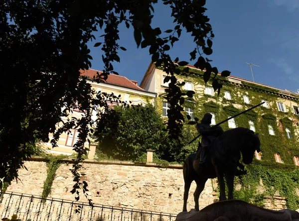 Άγαλμα Του Αγίου Γεωργίου Slains Δράκου Ζάγκρεμπ Κροατία — Φωτογραφία Αρχείου