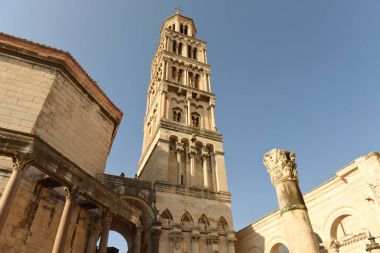 Bell tower of the Saint Domnius Cathedral in Split, Croatia clipart