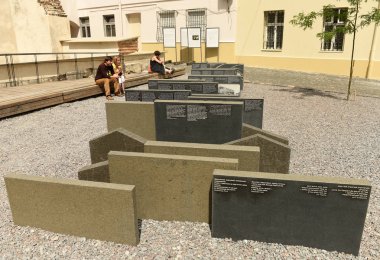 Ruins of synagogues Golden Rose and Space of Synagogues memorial in Lviv, Ukraine. clipart