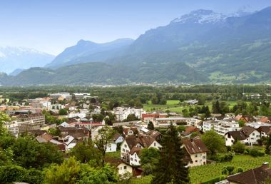 Vaduz, Liechtenstein top view.  clipart