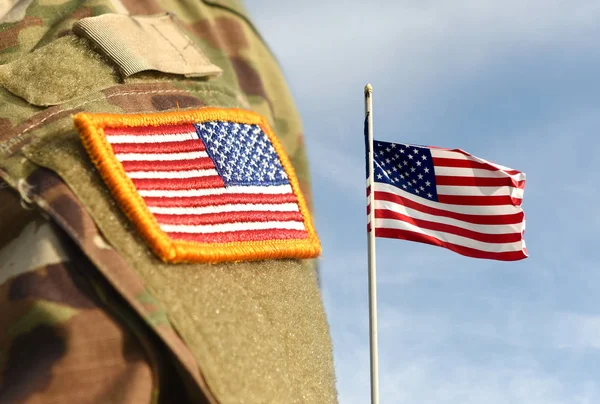 Día de los Veteranos. Soldado estadounidense. Ejército de EE.UU. Militar de Estados Unidos . — Foto de Stock