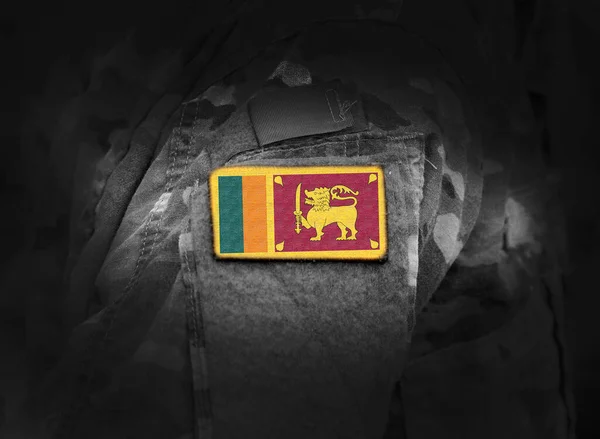 Flag of Sri Lanka on military uniform. Army, armed forces — Stock Photo, Image