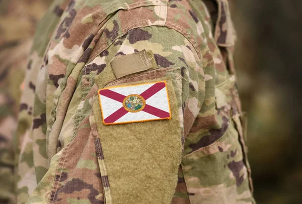 Bandera del Estado de Florida en uniforme militar. Estados Unidos. Estados Unidos — Foto de Stock