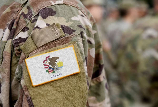 Askeri üniformayla Illinois eyaletini işaretle. Birleşik Devletler. — Stok fotoğraf