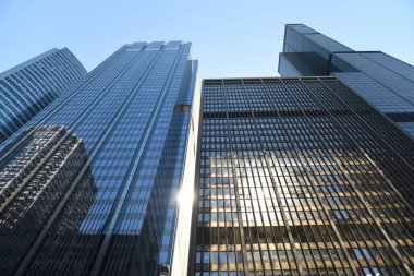 Chicago, Usa - Haziran 2018: Chicago gökdelenleri. Chicago 'nun gökdelenlerinin yukarısı.