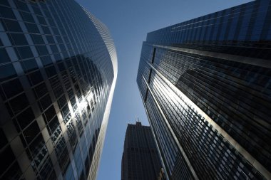 Chicago, Usa - Haziran 2018: Chicago gökdelenleri. Chicago 'nun gökdelenlerinin yukarısı.