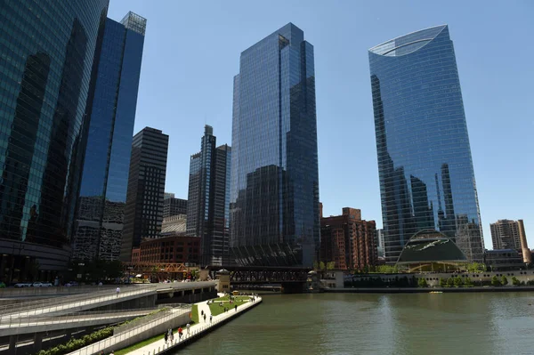 Chicago Usa June 2018 People Chicago Riverwalk Center Chicago — стокове фото