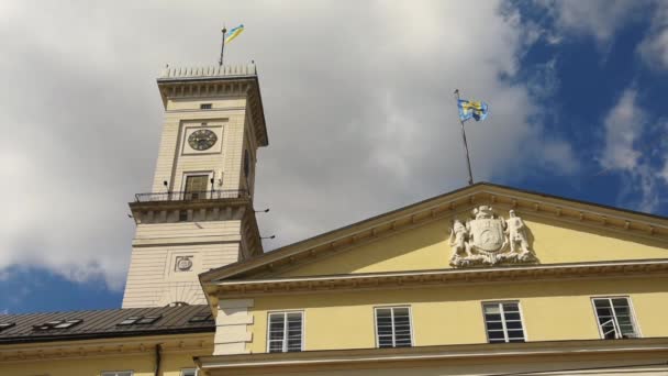 Torre Prefeitura Lviv Lviv Ucrânia — Vídeo de Stock