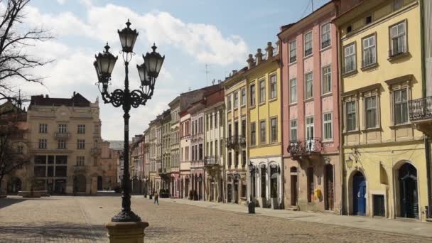 Lviv Ukrayna Nisan 2020 Lviv Deki Boş Merkez Pazar Meydanı — Stok video