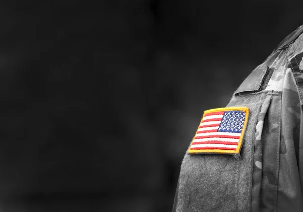 記念日だ 退役軍人の日 アメリカ兵は敬礼する アメリカ陸軍 アメリカの軍隊 テックスのための空の空間 — ストック写真