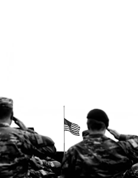 Amerikan Askerlerini Selamlayın Amerikan Ordusu Amerika Birleşik Devletleri Nin Askeri — Stok fotoğraf