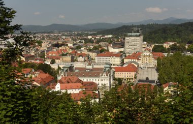 Ljubljana şehir manzarası. Ljubljana, Slovenya.