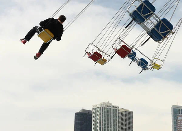 Chicago Illinois Usa June 2018 People Ride Wave Swinger Navy — 스톡 사진