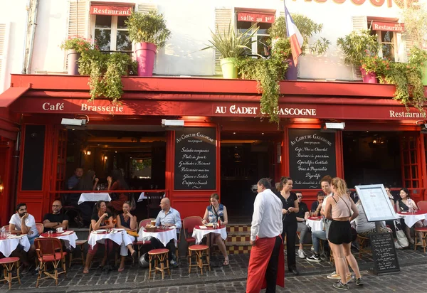 Paris Frankreich August 2019 Menschen Café Montmartre Paris — Stockfoto