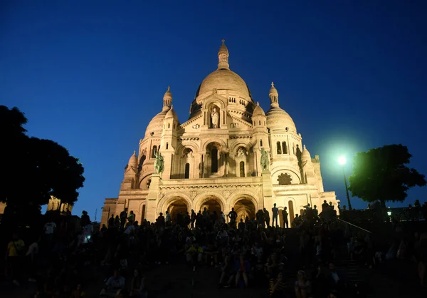 Paris França Agosto 2019 Pessoas Perto Basílica Sagrado Coeur Basílica — Fotografia de Stock