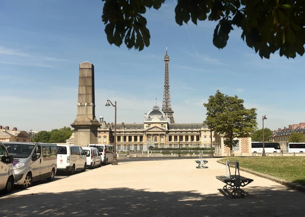 Paris França Agosto 2019 Ecole Militaire Escola Militar Torre Eiffel — Fotografia de Stock