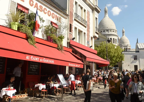 Paris Frankreich September 2019 Menschen Café Montmartre Paris — Stockfoto