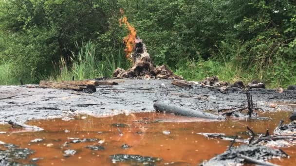 Volcán Lodo Pueblo Starunia Región Ivano Frankivsk Ucrania Volcán Lodo — Vídeos de Stock