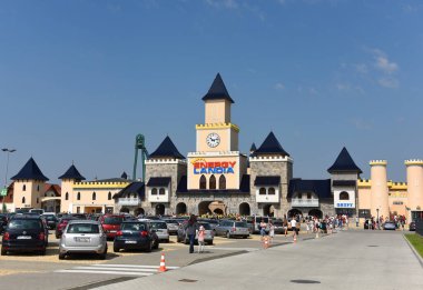 Zator, Polonya - 21 Temmuz 2018: Energylandia Polonya 'da Zator' da bulunan bir lunapark.. 