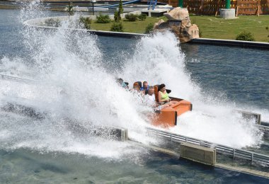 Zator, Polonya - 21 Temmuz 2018: Energylandia Polonya 'da Zator' da bulunan bir lunapark.. 