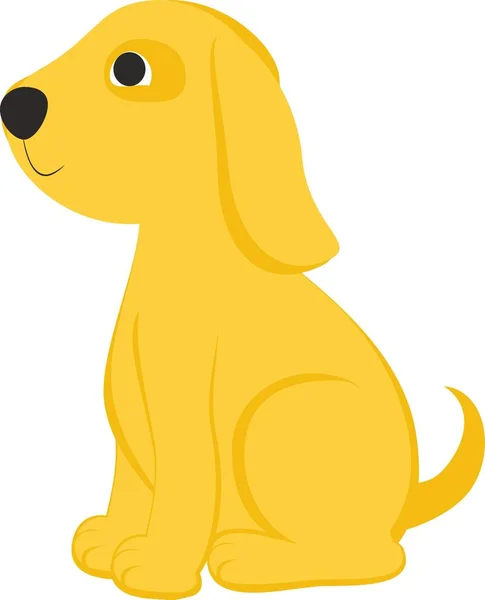Perro amarillo de dibujos animados — Vector de stock