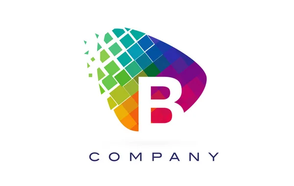 Letter B Colourful Rainbow Logo Design. — Stock Vector
