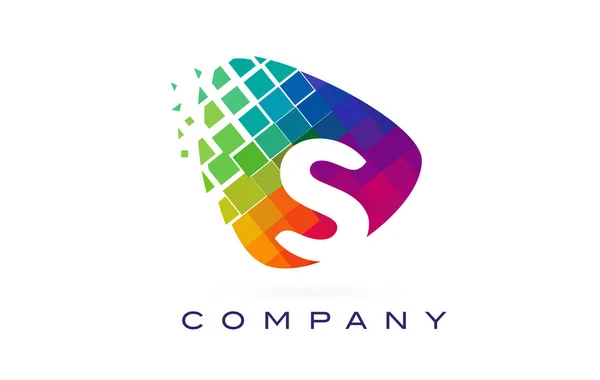 S harfi renkli gökkuşağı Logo tasarımı.