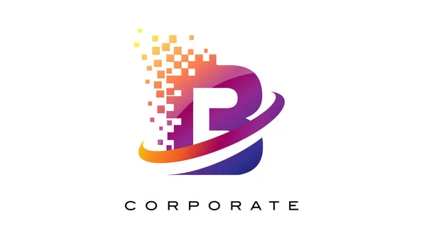Lettre B Logo arc-en-ciel coloré . — Image vectorielle