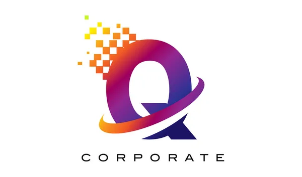 Harf Q renkli gökkuşağı Logo tasarımı.