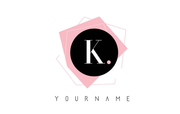 K Carta Pastel geométrico en forma de logotipo de diseño . — Vector de stock