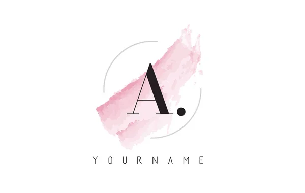 Logotipo de una letra con pincel de acuarela pastel Aquarella . — Vector de stock