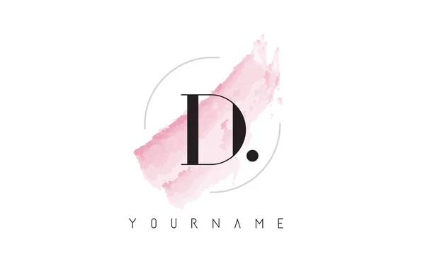 Logotipo de la letra D con el pincel de acuarela Pastel . — Vector de stock