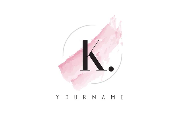 Λογότυπο γράμμα K με παστέλ ακουαρέλας Aquarella βούρτσα. — Διανυσματικό Αρχείο