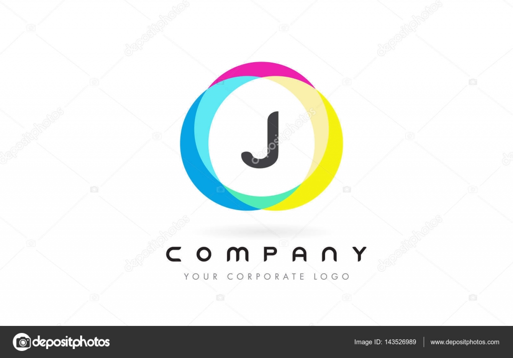 Diseño De Logotipo Letra J Con Arco Iris Redondo Colores
