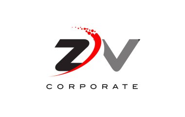 ZV Modern mektup Logo tasarımı ile Swoosh