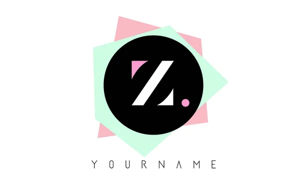 Diseño de logotipos de formas geométricas Z con colores pastel . — Vector de stock