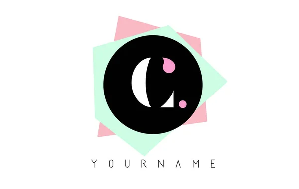 C Formas Geométricas Design de Logo com Cores Pastel . —  Vetores de Stock