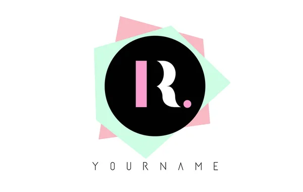 R geometrische Formen Logo-Design mit Pastellfarben. — Stockvektor