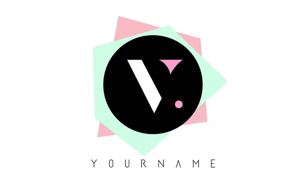 V formas geométricas Logo Design com cores pastel . —  Vetores de Stock