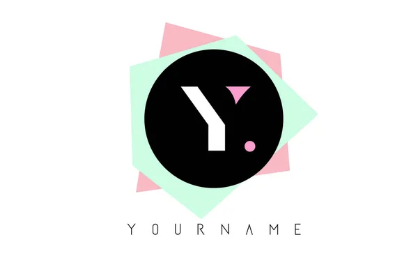 Y 的几何形状标志设计与柔和的色彩. — 图库矢量图片