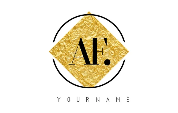 Af Brief Logo mit goldener Folie Textur. — Stockvektor