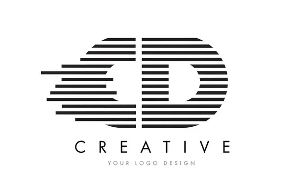 CD C D Zebra Logo tasarımı siyah ve beyaz çizgili harf — Stok Vektör